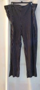 Liz Claiborne Audra 2X Vertical Striped Black and White Pants Stretch - Picture 1 of 5