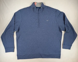 NWT VINEYARD VINES Men's Broadfield 1/2 Zip Blue Knit Pullover Shirt, Size XXL - Picture 1 of 16