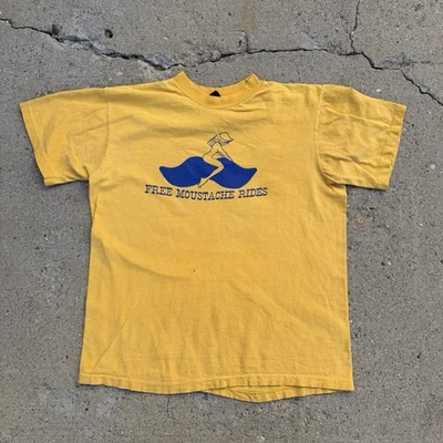 Винтажная футболка 70-е бесплатные усы поездки новинка искусство одинарный шов размер большая наковальня - Изображение 1 из 4