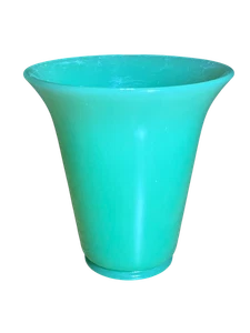 Jarrón de vidrio verde jadeíta vintage de vidrio artístico con borde acampanado de 6 pulgadas - Imagen 1 de 8