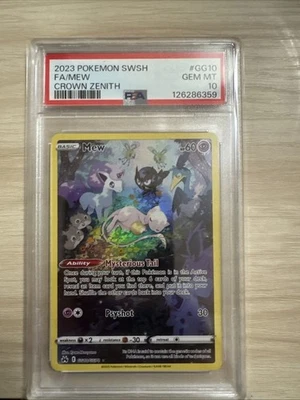 Mew GG10/GG70 Crown Zenith: Galarian Gallery Holo PSA 10  GEM MINT - Image 1 of 2