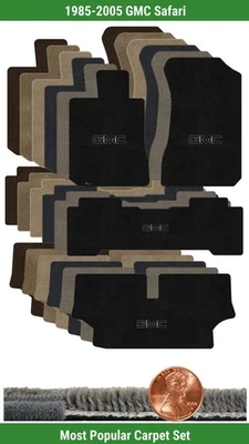 Juego de alfombrillas Ultimat personalizadas para GMC Safari 1985-2005 con logotipo (4 piezas) #RBD Foto 1 de 4
