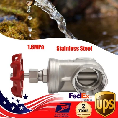 1.85in 304 Stainless Steel Valve Cut-off Gate Valve Manual One-way Gate Valve - Image 1 of 4