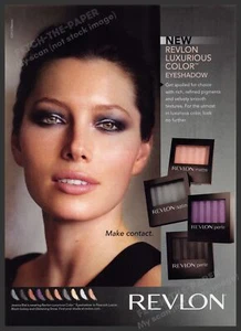 Revlon Jessica Biel 2000s Print Advertisement 2005 Luxurious Eyeshadow - Picture 1 of 1
