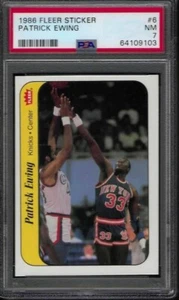 PSA 7 - 1986-87 Fleer Aufkleber # 6 Patrick Ewing New York Knicks HOF - Bild 1 von 3