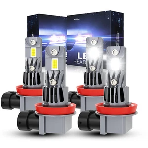 Combo Súper Brillante PARA H9 H11 LED Faro Alto Bajo Beam Bombillas 10000K Blanco Kit - Imagen 1 de 1