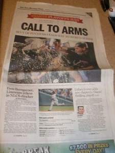 October 2010 San Jose Mercury News Sports - Giants Win National League Pennant - Picture 1 of 1