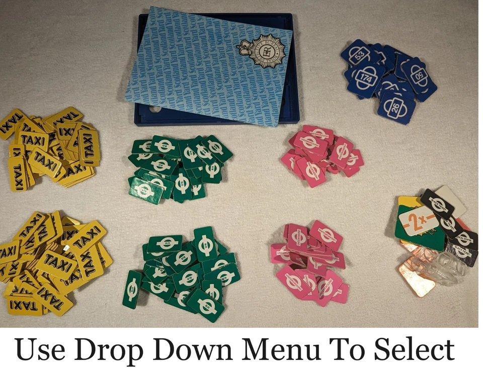 Piezas de repuesto Scotland Yard piezas Milton Bradley 1985 fichas de juego de mesa Foto 1 de 1