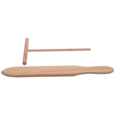 Kit para hacer panqueques de madera hecho a mano esparcidor y espátula de crepé de 2 piezas Foto 1 de 4