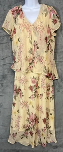 Vintage Ultra Floral Fairy Feminine Maxi Dress Sheer Short Sleeve Size 16 90s - Bild 1 von 11
