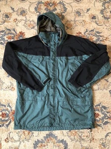 LL Bean Jacket Mens Large Tall Mountain Guide Green Black Hooded Insulated - Picture 1 of 10
