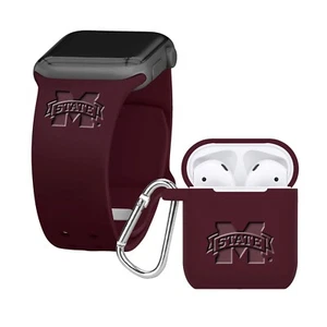 Mississippi State Bulldogs Engraved Apple Watch Band And Airpod 1&2 Combo Pack - Picture 1 of 7