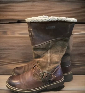 TIMBERLAND Earthkeepers Skyhaven Tan Knee Boots Shearling Girls Size 4 - Picture 1 of 2