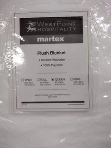 PLUSH BLANKET/ WestPoint Hospitality/ Marex / 100% Polyester/ Queen/90 X 90 IN - Picture 1 of 10