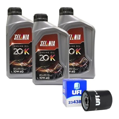 Kit 3 Lt Olio 10W40 Selenia + Filtro olio Ufi Adatto per Fiat Panda 500 Benzina - Image 1 of 4