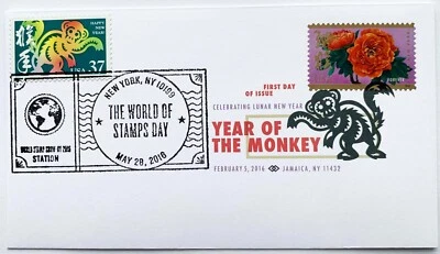 US STAMP 2016 SCT#5057 #3832 2004 CHINESE Lunar New Year Monkey 1PC FDC -MINT - Image 1 of 2