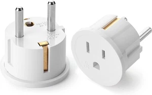 Adaptador de enchufe de viaje europeo tipo E/F EE. UU. a Europa EE. UU. a la UE enchufe para tipo C E F - Imagen 1 de 8
