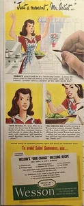 Wesson Dibujado al Óleo Dama Personaje Castigos Ilustrador Anuncio Impreso De Colección 1942 - Imagen 1 de 4