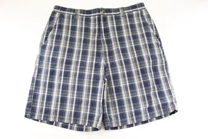Columbia Shorts Men's Size 36 Blue Plaid Golf Casual Flat Front Preppy - Picture 1 of 7