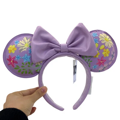 NWT 2024 Disney Parks Loungefly Flower Purple Minnie Ears Headband Anniversary - Image 1 of 4