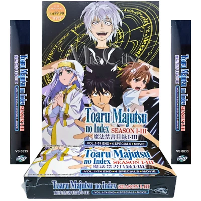 Anime DVD Toaru Majutsu No Index Season 1-3 *English Dub* 1-74 End + 4 Sp +Movie - Image 1 of 4