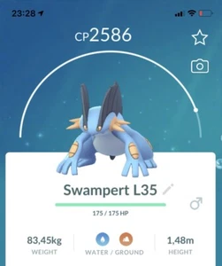 Swampert Pokemon Trade GO Lv35 Pokémon Not Shiny PVP Read Description Mudkip - Picture 1 of 1