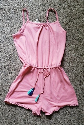 AUTOESTIMA Niñas Rosa Correa de Espagueti Pantalones Cortos Jersey Conjunto de Verano, Junior Talla M Foto 1 de 4