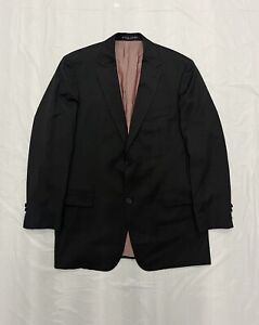Hugo Boss Blazer Coat 42L Black Pink Mens Super 100 Lined Made In USA