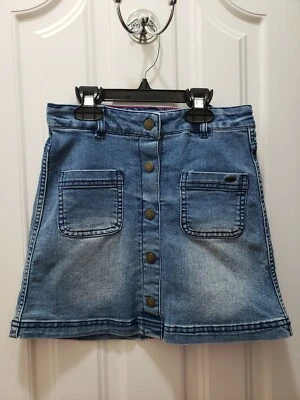 Tommy Hilfiger 女孩纽扣牛仔迷你裙(尺寸:8/10 M) — 第 1/4 张图片