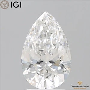 2.00 Carat PEAR Shape DIAMOND CVD Lab Grown IGI Certificate VS1 Clarity E Color - Imagen 1 de 10