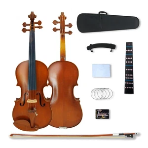 Violin 1/4 size for kids beginner Solid wood violin Kit with Case Bow Strings  - Picture 1 of 10