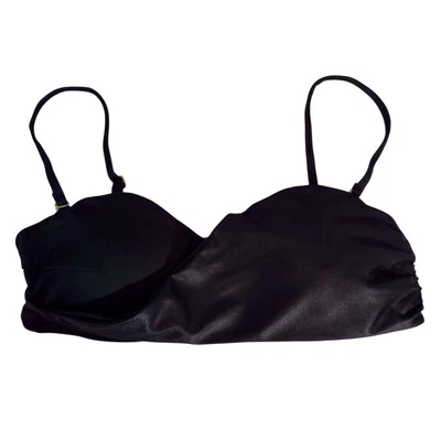 Beach Bunny x Chanel Iman NWT $130 Small Black Wrap Bikini Top Bralette Beach  - Image 1 of 4