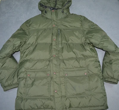 LL Bean Men’s XL Mountain Parka Goose Down Fill Snow Jacket Army Green Coat - Image 1 of 4