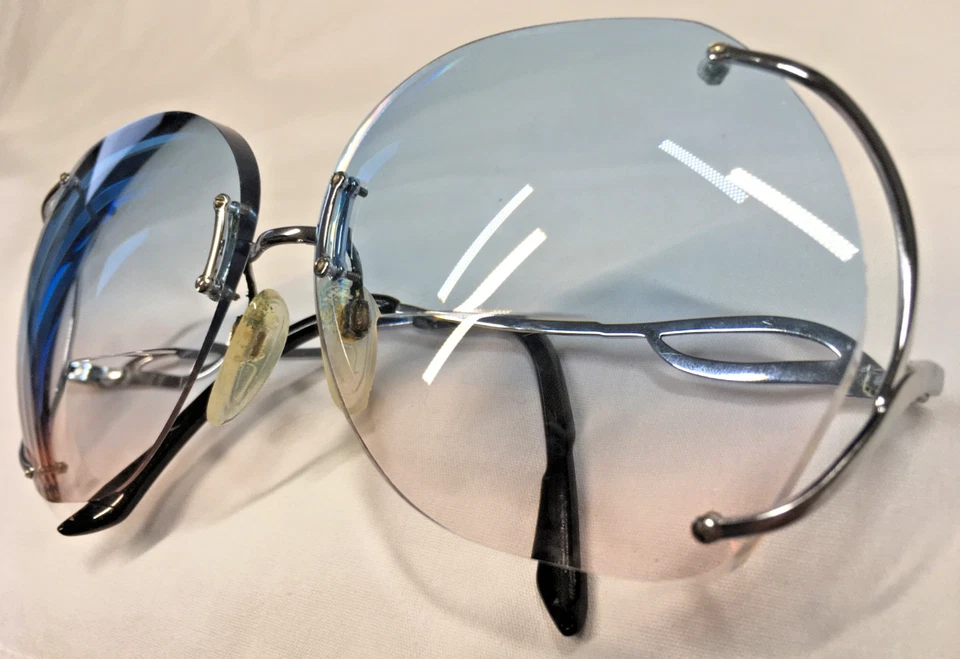 Armações de óculos Avant Garde Luxottica prata sem aro 130 Mt Olympus Itália - Imagem 1 de 4