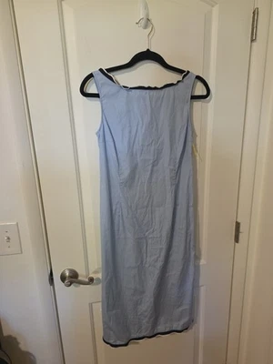 Vestido Miu Miu Azul Claro Borde Oscuro Sin Mangas Espalda Baja Talla 44 Clásico Costero Foto 1 de 4