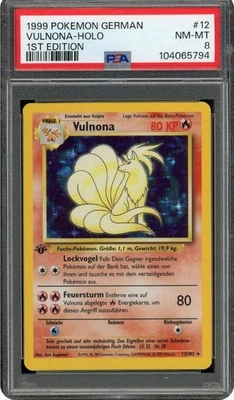 1999 Pokemon Vulnona/Ninetales 1st Edition German 012/102 Base Set Holo PSA 8 - Image 1 of 2