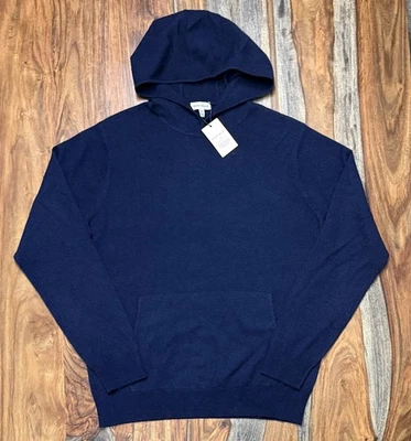 NWT $325.00 Peter Millar Mens Conway Wool Cashmere Popover Hoodie Navy MEDIUM - Image 1 of 4
