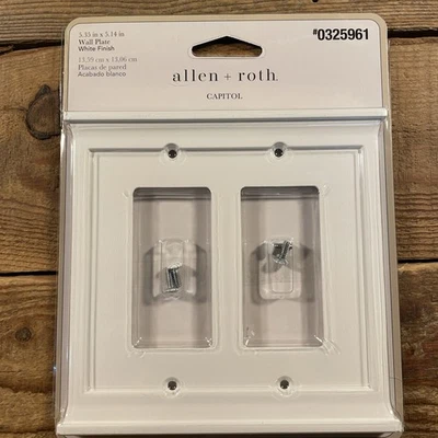 Placa de pared blanca Allen & Roth 0325961 Capitol 2 bandas Foto 1 de 4