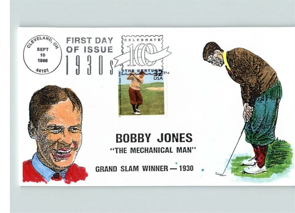 GOLF; Bobby Jones "The Mechanical Man" Grand Slam Winner, First Day of Issue - Image 1 of 1
