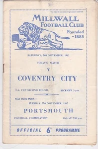 1962 1963 MILLWALL v COVENTRY CITY FA CUP - Picture 1 of 1
