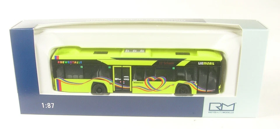 Rietze 77213 - 1/87 Solaris Urbino 12 ´ 19 Liemobil - Regenbogenbus (Fl) - Nuovo