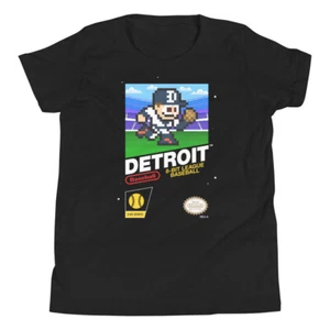 Camiseta del Equipo Detroit Tigers 8-Bit Retro Nintendo Juvenil Niño Niño Niños Camiseta - Imagen 1 de 10