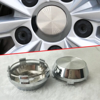 4x Silver ABS Plastic Car Tire Wheel Hub Center Caps Cover Decor for Car Rims - Image 1 of 4