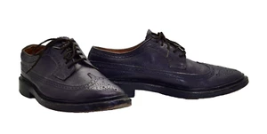B2 Auth FLORSHEIM BY DUCKIE BROWN Purple Leather Wingtip Oxfords Shoes Size 8 D - Picture 1 of 7