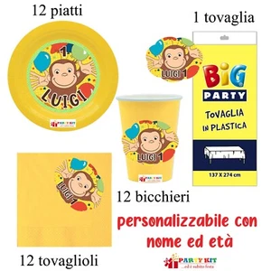 Kit Festa Compleanno 37 Pezzi George - Piatti Bicchieri Tovaglia Personalizzati - Foto 1 di 5