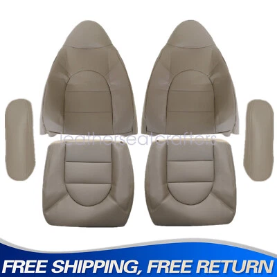 1999 2000 For Ford F250 F350 Super Duty Replacement Front Leather Seat Cover Tan Foto 1 de 4