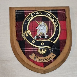 NOS Clan Scozzese Ramsay / Ransay Tartan Placca Stemma Scudo Piccolo 7" - Foto 1 di 9