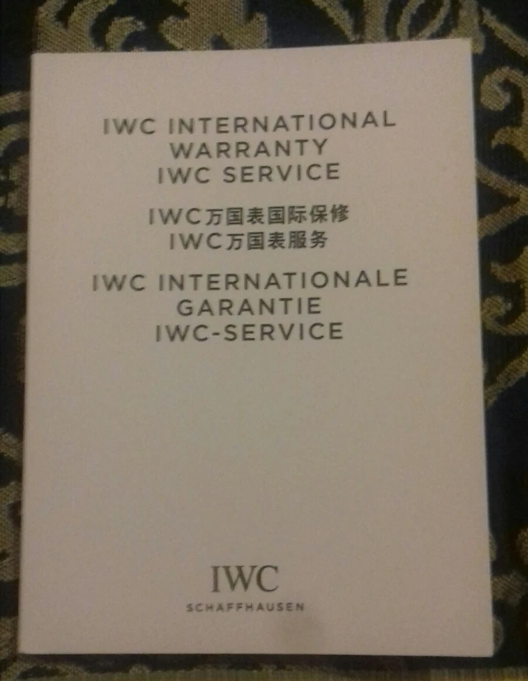 Libretto garanzia originale IWC  - Immagine 1 di 1