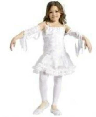 Disfraz de Halloween Momia Bailarina 8/10 Blanco Tutú Vestido, Medias, Mangas Niñas Foto 1 de 4