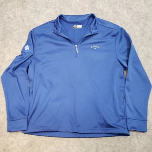 Callaway Golf Mens Large 1/4 Zip Fleece Pullover Blue Sweater Tech - Picture 1 of 11